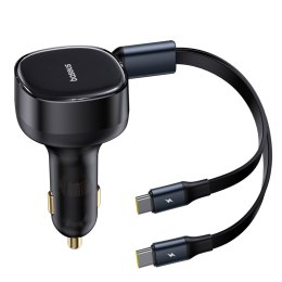 Ładowarka samochodowa 2w1 z dwoma przewodami USB-C 33W - czarna