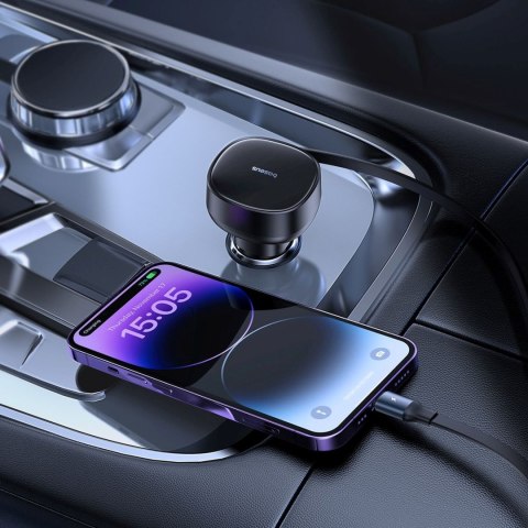 Ładowarka samochodowa USB-A ze zwijanym kablem iPhone Lightning 55W - czarna