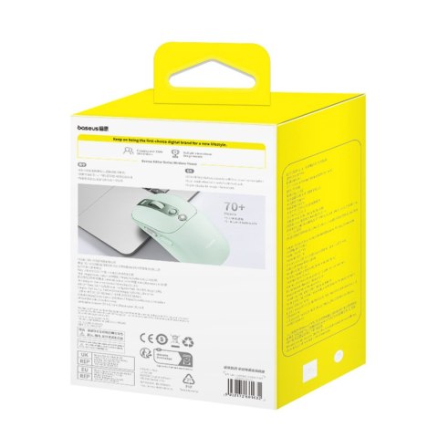 Mysz bezprzewodowa z akumulatorem wskaźnikiem baterii 4000DPI 800mAh 2.4GHz BT - zielona