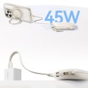 Powerbank 10000mAh 45W FC21 Qpow 3 Ultra z wyświetlaczem kablem USB-C iPhone Lightning - tytanowy