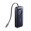 Powerbank 10000mAh 45W USB-C EnerCore CR11 ze zwijanym kablem USB-C - czarny
