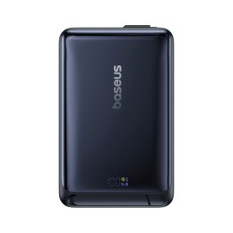 Powerbank magnetyczny 10000mAh z podstawką wbudowanym kablem USB-C Qi2 MagSafe 30W - czarny