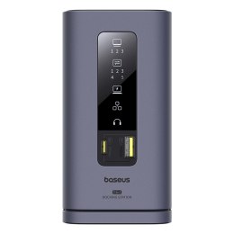 Stacja dokująca HUB 11w1 USB-C USB-A HDMI RJ45 Minijack 3.5mm - szara
