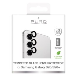 Szkło hartowane na tylną kamerę do Samsung Galaxy S26/S26 Plus - z czarną ramką