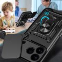 Etui pancerne z podstawką i osłoną aparatu na iPhone 17 Pro Hybrid Armor Camshield - czarny