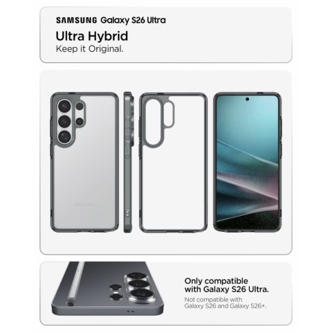 Etui pokrowiec case na Samsung Galaxy S26 Ultra Ultra Hybrid - przezroczysto-czarny