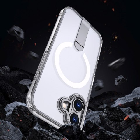Etui pokrowiec z podstawką na iPhone 17 Hybrid Armor X MagSafe - przezroczysty