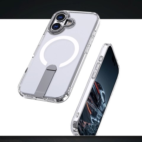 Etui pokrowiec z podstawką na iPhone 17 Hybrid Armor X MagSafe - przezroczysty