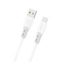 Kabel przewód z silikonowym oplotem USB-A - USB-C L25ST 5A 1m - biały