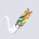 Kabel przewód z silikonowym oplotem USB-A - USB-C L25ST 5A 1m - biały