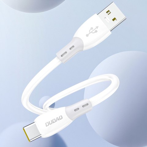 Kabel przewód z silikonowym oplotem USB-A - USB-C L25ST 5A 1m - biały