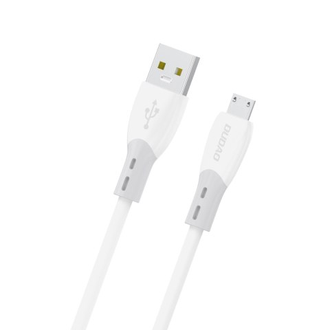 Kabel przewód z silikonowym oplotem USB-A - micro USB L25SM 3A 1m - biały