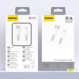 Kabel przewód z silikonowym oplotem USB-A - micro USB L25SM 3A 1m - biały