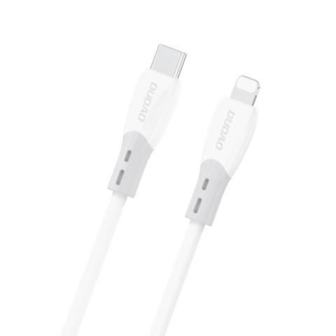 Kabel przewód z silikonowym oplotem USB-C - iPhone Lightning L25SX 30W 2m - biały