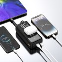 Powerbank 30000mAh USB-A USB-C K15Max PD 22.5W z kablami USB-C iPhone Lightning - biały