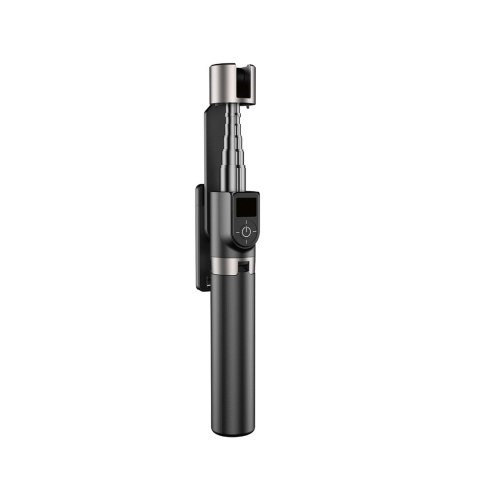 Selfie stick kijek do zdjęć ze statywem pilotem Bluetooth 1.1 m - czarny