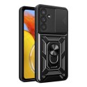 Etui pancerne na Samsung Galaxy A37 z osłoną aparatu podstawką Hybrid Armor Camshield - czarne