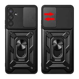 Etui pancerne na Samsung Galaxy A37 z osłoną aparatu podstawką Hybrid Armor Camshield - czarne