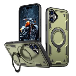 Etui pokrowiec na iPhone 16 Hybrid Armor Trendy MagSafe - zielony
