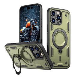Etui pokrowiec na iPhone 16 Pro Hybrid Armor Trendy MagSafe - zielony
