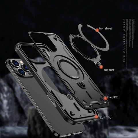 Etui pokrowiec na iPhone 16 Pro Max Hybrid Armor Trendy MagSafe - czarny