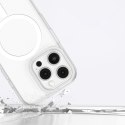 Etui silikonowe z pierścieniem magnetycznym do iPhone 16 Pro - przezroczyste