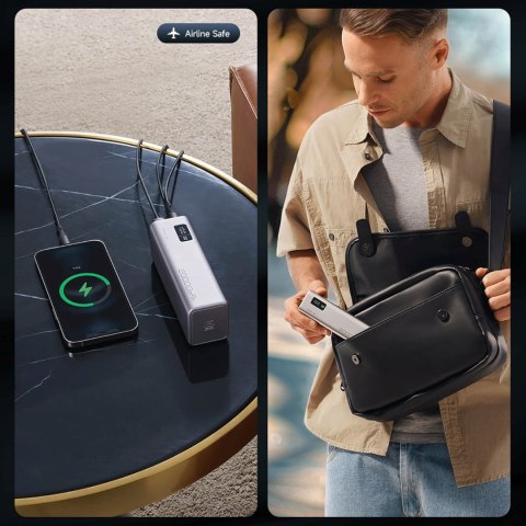 Powerbank 20000mAh USB-C USB-A 100W - szary