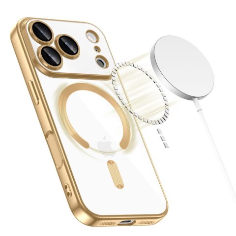 Etui case na iPhone 17 Pro MagFlex MagSafe - przezroczysto złote