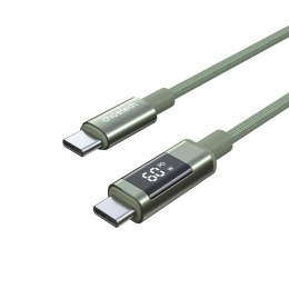 Kabel przewód USB-C z wyświetlaczem PD 60 W 1.2 m - zielony