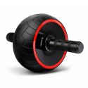 Kółko do ćwiczeń mięśni brzucha ab wheel z matą - czarne