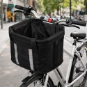 Kosz rowerowy na kierownicę materiałowy duży - czarny