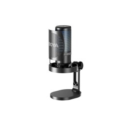 Mikrofon przewodowy ze statywem biurkowym K3 108dB RGB USB-C - czarny