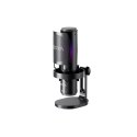 Mikrofon przewodowy ze statywem biurkowym K9 108dB RGB USB-C - czarny