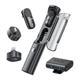 Zestaw mikrofonów bezprzewodowych 4w1 2.4GHz USB-C MAGIC-02 - czarny