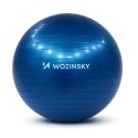 Piłka gimnastyczna do ćwiczeń z pompką 65 cm - niebieska