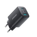 Ładowarka sieciowa USB-C iPhone Lightning USB-A GaN 45W - czarna