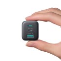 Ładowarka sieciowa USB-C iPhone Lightning USB-A GaN 45W - czarna