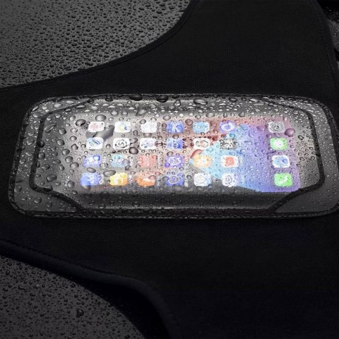 Osłona przeciwpotna na rower z kieszenią i okienkiem na telefon - czarna