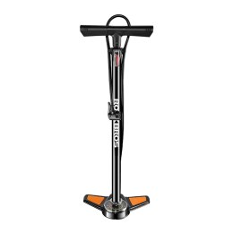 Pompka rowerowa podłogowa z manometrem - czarno pomarańczowa