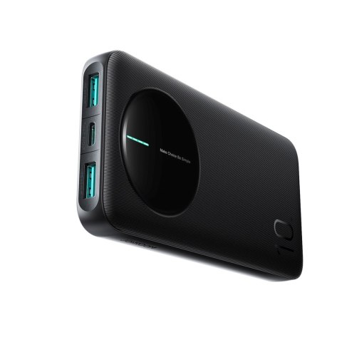 Powerbank 10000mAh 22.5W USB-A USB-C z wyświetlaczem cyfrowym - czarny