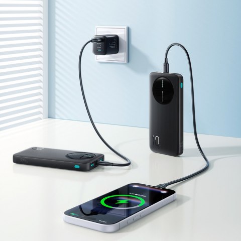 Powerbank 10000mAh 22.5W USB-A USB-C z wyświetlaczem cyfrowym - czarny