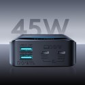 Powerbank 20000 mAh USB-A USB-C z wyświetlaczem cyfrowym 45 W - czarny