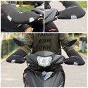 Rękawice ocieplane na kierownicę roweru skutera motocykla wiatroodporne wodoodporne - czarne