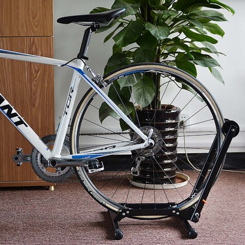 Stojak rowerowy składany na przednie lub tylne koło 24-27.5 cala oraz 700C - czarny