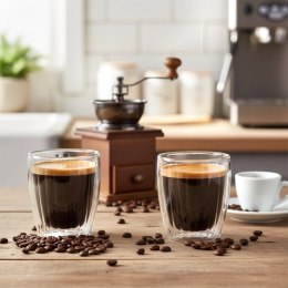 2 x Szklanka Termiczna Espresso 120ml Podwójne Szkło Paskowane