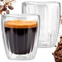 2 x Szklanka Termiczna Espresso 120ml Podwójne Szkło Paskowane