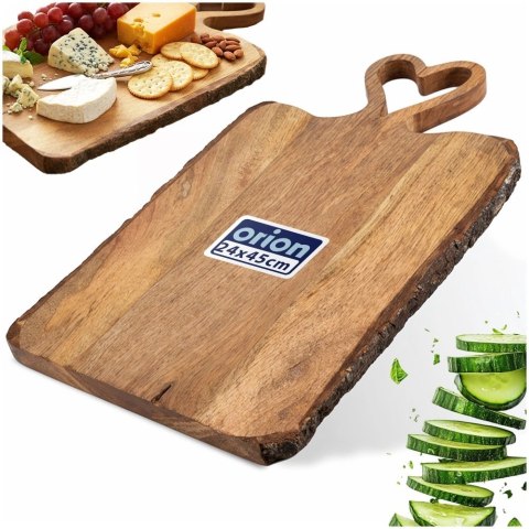 Deska do Krojenia Serwowania 45 cm Drewno Mango Uchwyt Serce