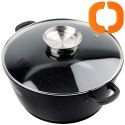 Garnek Granitowy 5,8 L 28 cm Pokrywka Aroma Dozownik Silikon VILDE