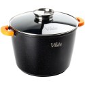 Garnek Granitowy 6,7 L 24 cm Pokrywka Aroma Dozownik Silikon VILDE