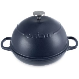 Gęsiarka Żeliwna z Pokrywką 2w1 Granatowa Litina Smalt 1,6 L ORION